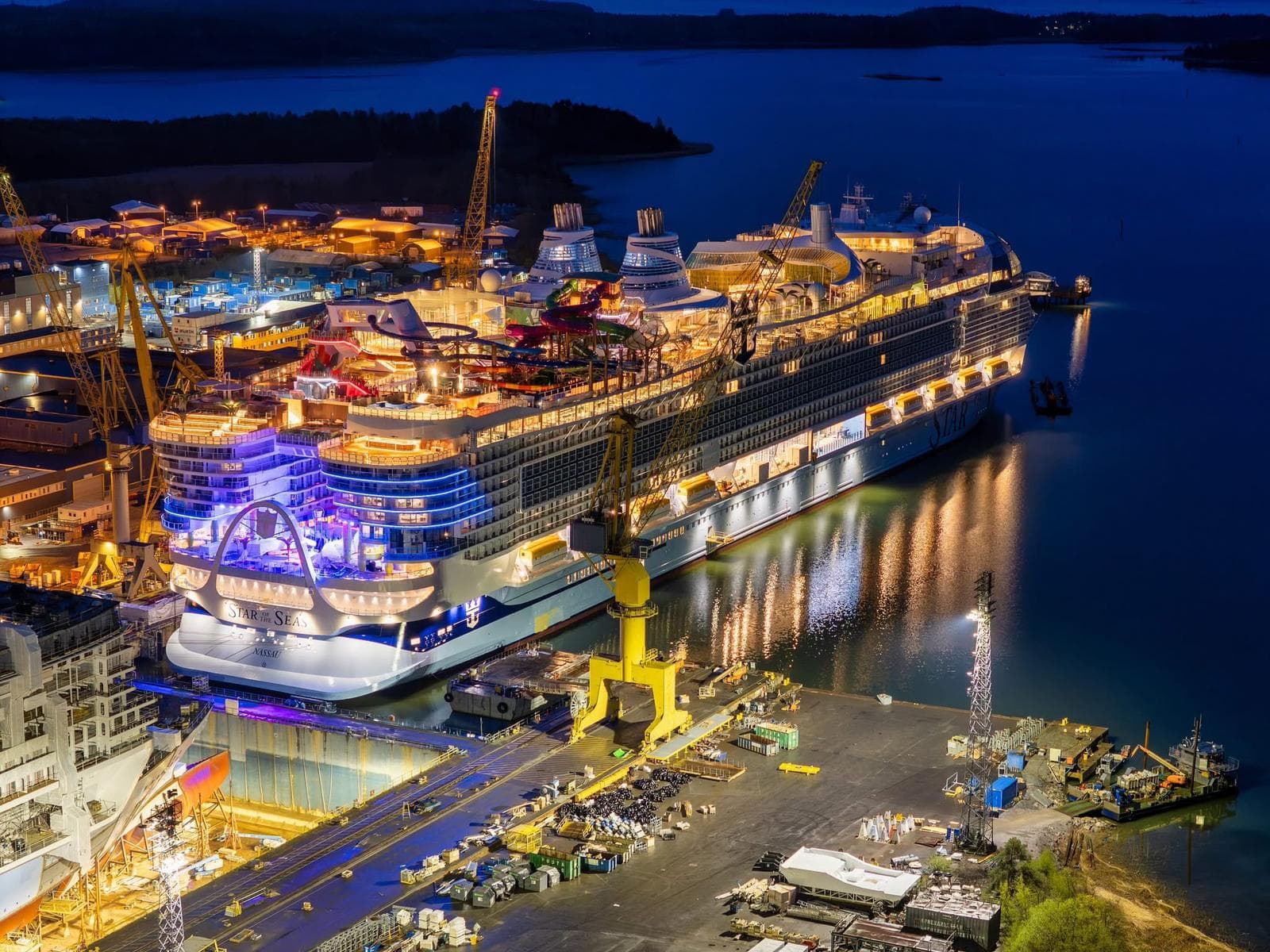 Cruise ship at a Finnish shipyard